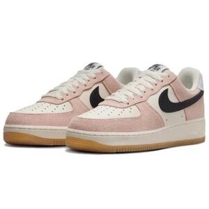 Women’s Air Force 1 07 HJ7342-800 Pink Suede and Cream Leather NIB